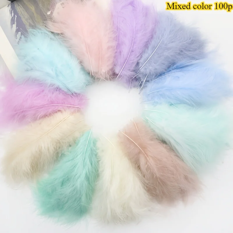 

50pcs Colorful Turkey Feathers 10-17cm Natural Feather for DIY Jewelry Dress Craft Wedding Decoration Accessories Feathers