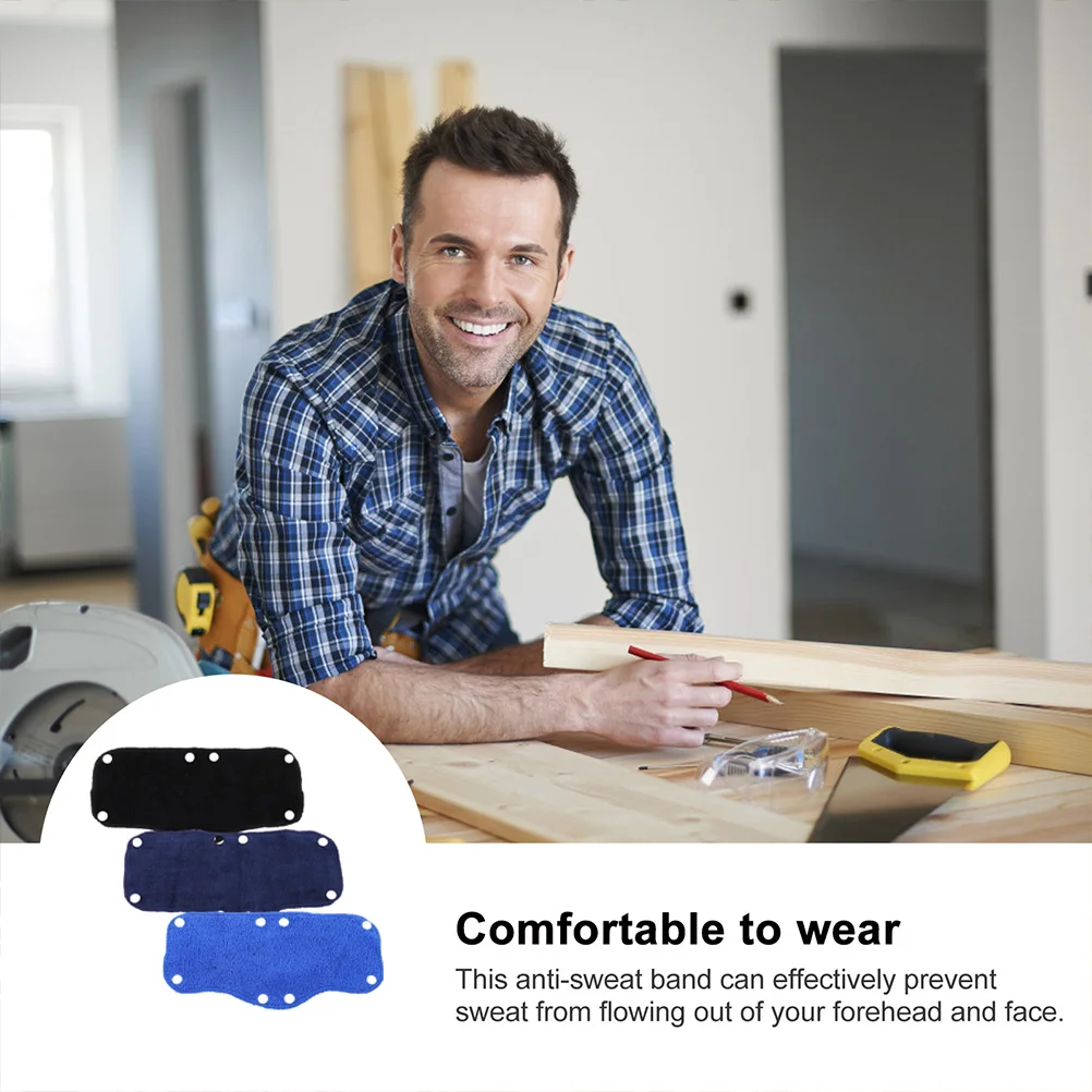 

3 Pcs Safety Sweatband Polyester Liners Breathable Washable Anti Sweat Hard Hat Accessories Sweatbands Non Comfort