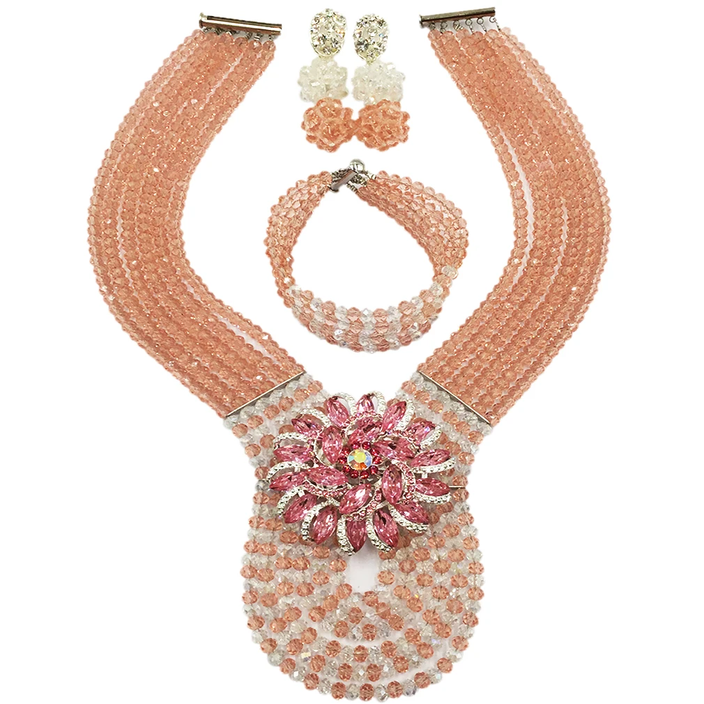 Nigerian Jewelry bridal Necklace Jewelry set Wedding Crystal Africa