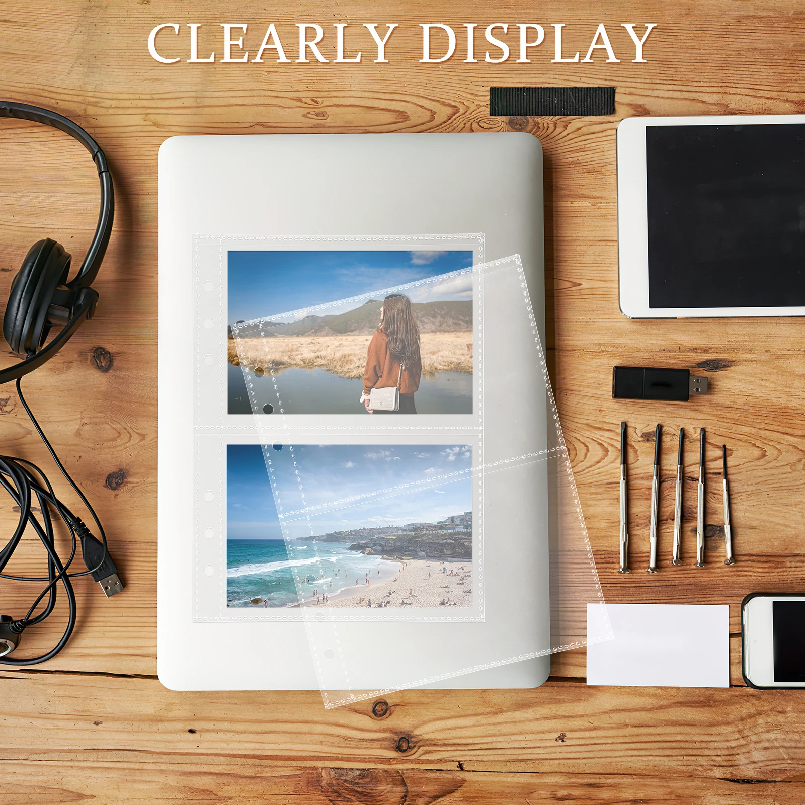 50 قطعة بطاقة الصور كم واضح قابلة لإعادة الاستخدام ألبوم الصور صفحات الموثق حماية شفافة لبطاقات الهدايا الائتمانية بطاقات بريدية #1