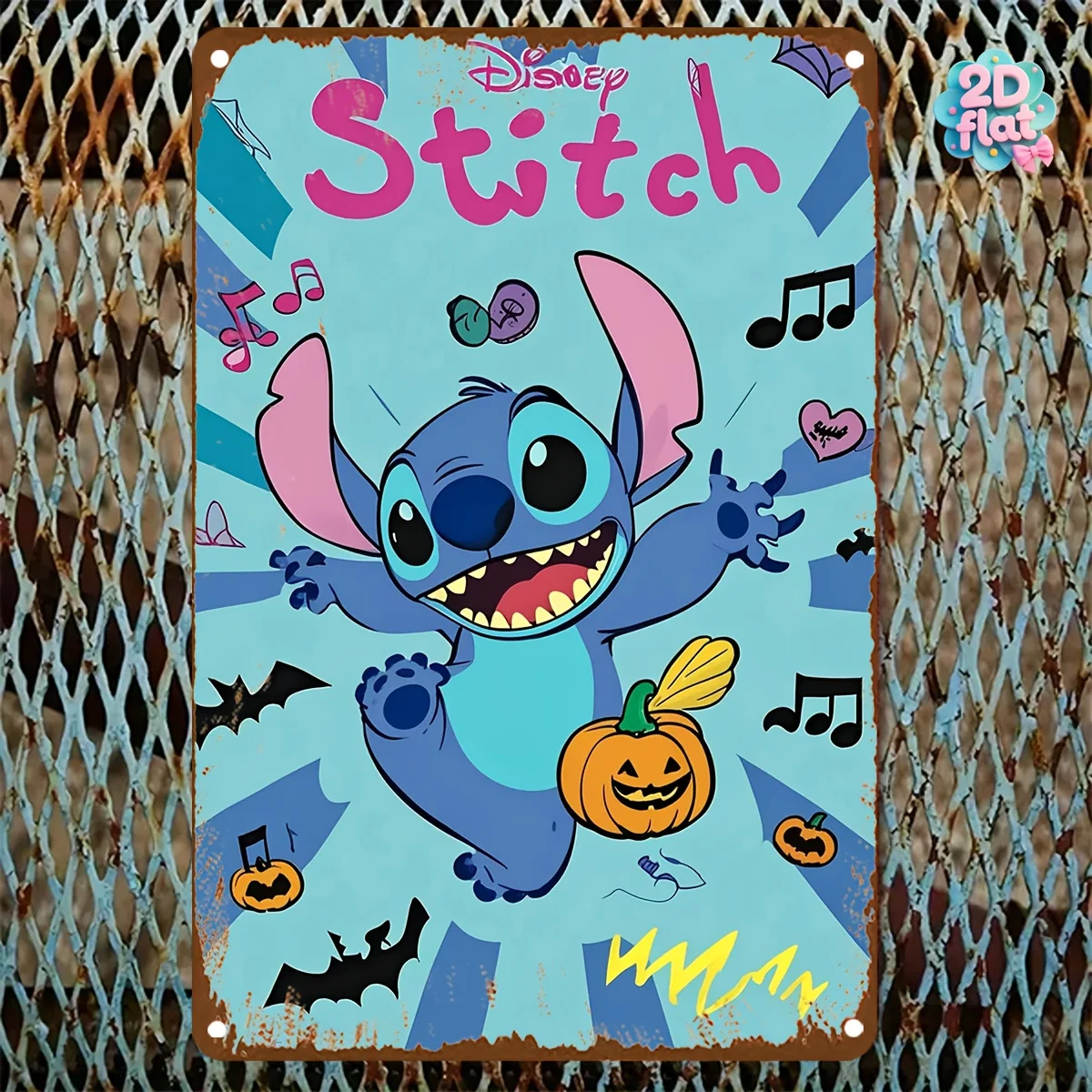 لوحة فنية جدارية معدنية مسطحة ثنائية الأبعاد، قطعة واحدة - لافتة زخرفية حديدية مرخصة رسميًا، مقاس 8 × 12 بوصة، تصميم كرتوني نابض بالحياة مع Mus #4