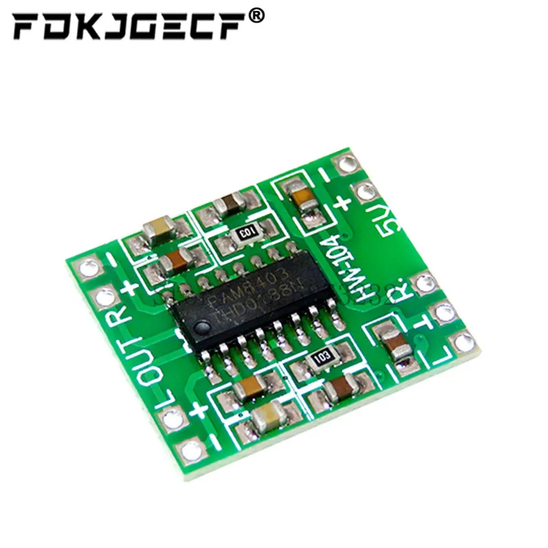 100PCS PAM8403 Super mini digital amplifier board 2 * 3W Class D digital amplifier board efficient 2.5 to 5V USB power supply