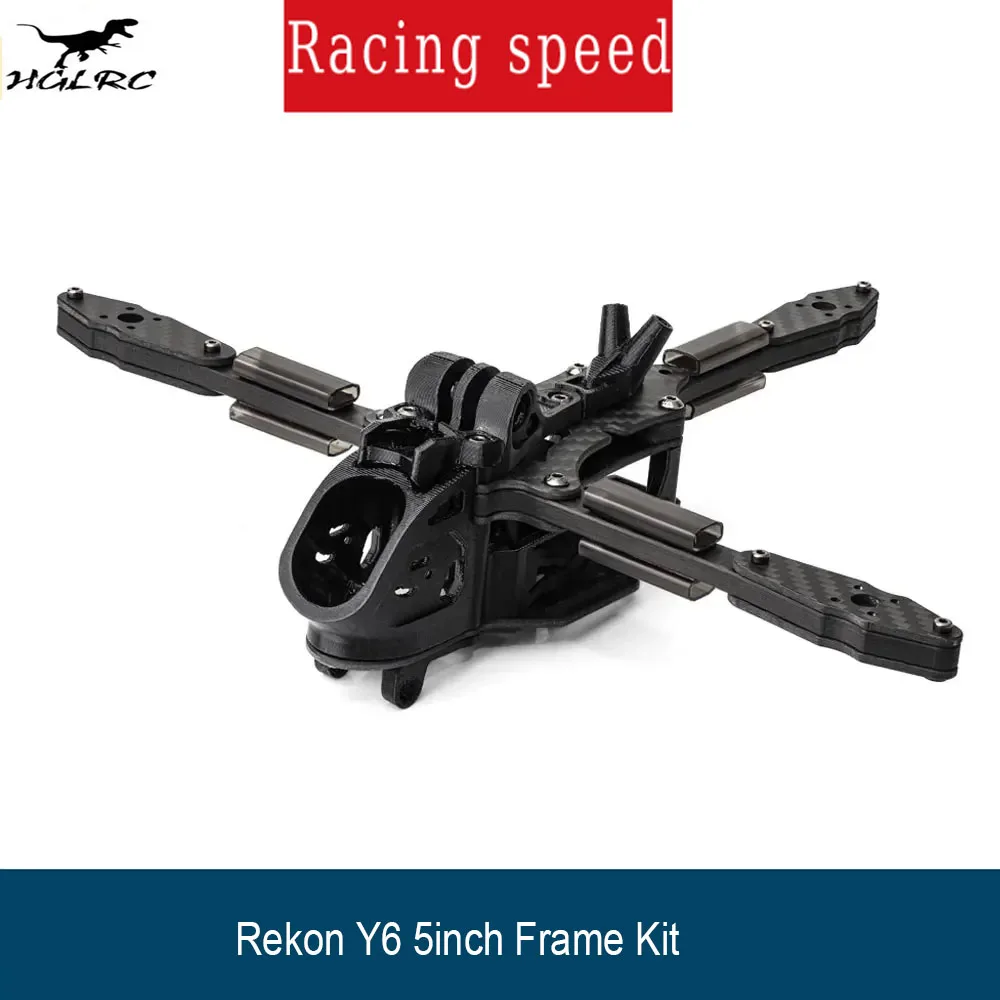 HGLRC Rekon Y6 5-inch framekit |   Y-type 3K koolstofvezel, lang uithoudingsvermogen, compatibel met Analoge/O3/Moonlight VTX
