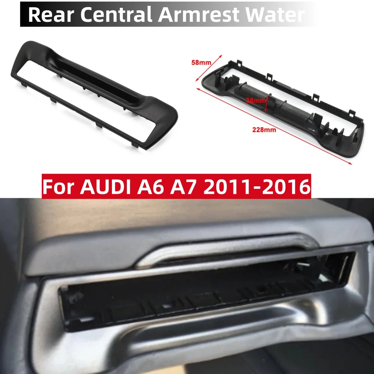 

Car Rear Central Armrest Water Cup Holder Frame Bottle Organizer Bracket for AUDI A7 A6 C7 20114G8863289A