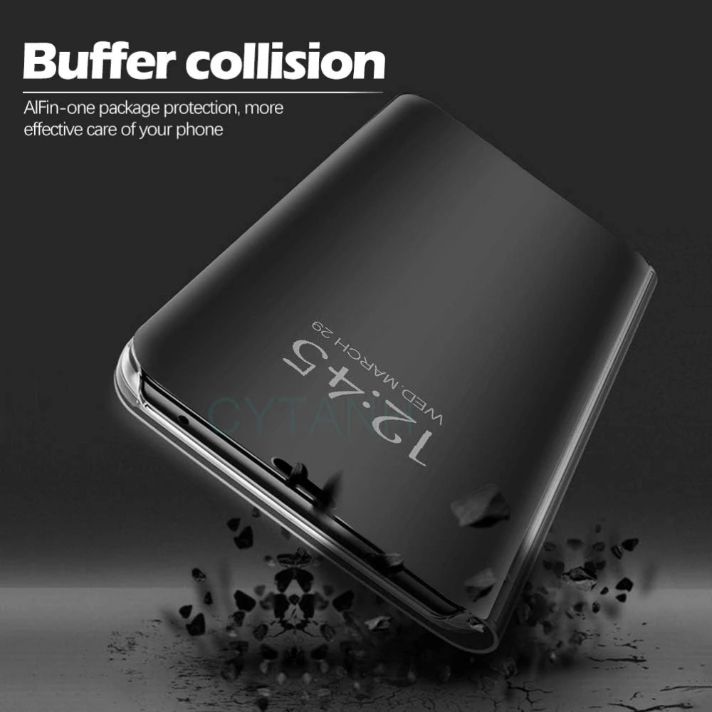 Slim Mirror Clear Holder Case For Samsung Galaxy S26 S25 S24 S23 S22 Plus Ultra Shockproof Leather Texture Wallet Protect Cover view 4