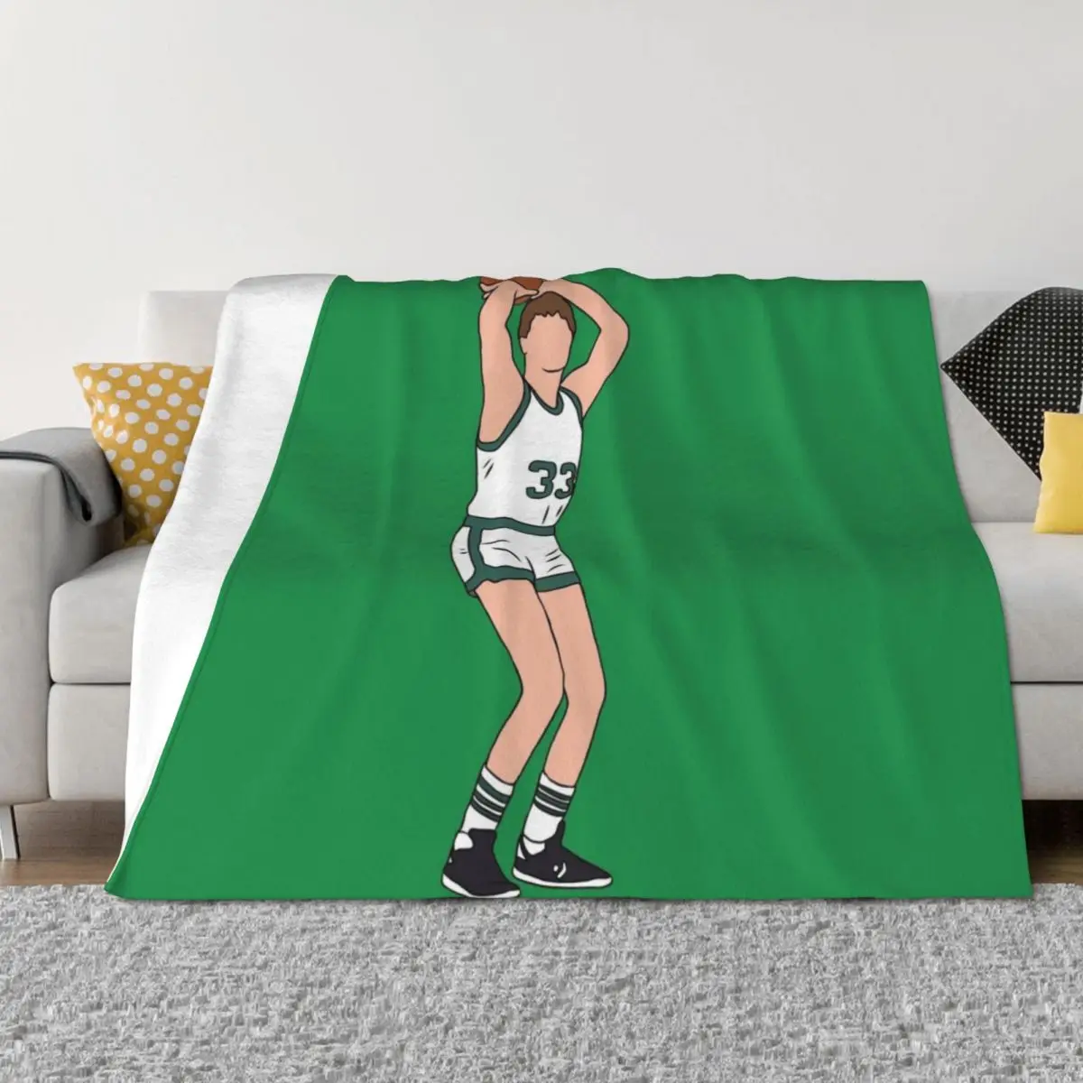 

Larry Bird Jumpshot Throw Blanket For Baby heavy to sleep Flannel Fabric Blankets