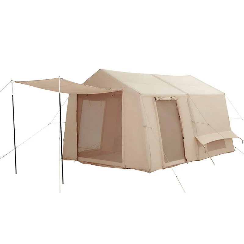 

Large Retro Cotton Tent, Thickened Anti-Storm Camping Tent, One Room, One Living Room, Quick Open Inflatable Tent