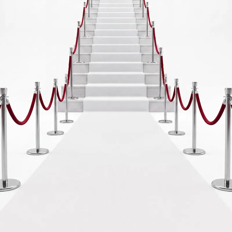 White Wedding Aisle Runner, Stain Resistant Carpet Rug for Church Ceremonies, Garden and Beach Weddings
