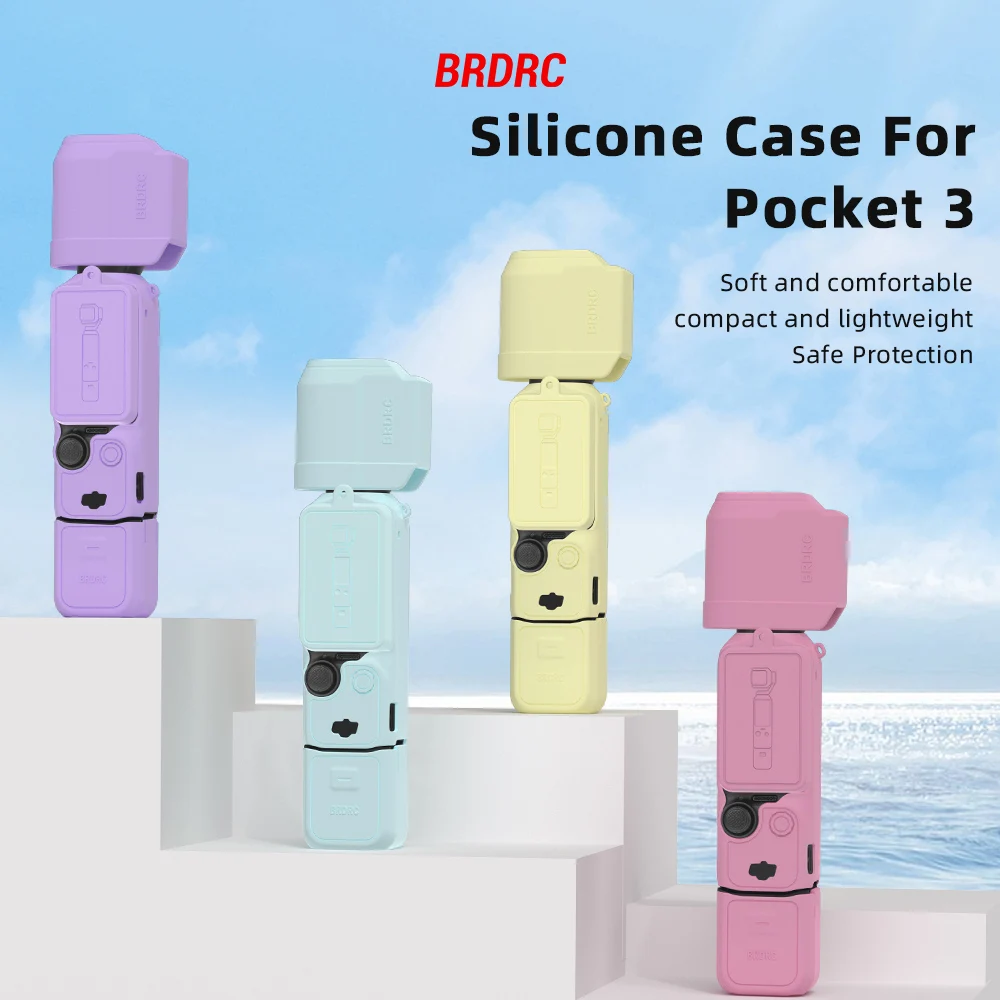 Description Picture 2 of itemSilicone Case for DJI Osmo Pocket 3 Gimbal Camera Anti-Scratch Handle Soft Protective Case Lens Cap for Pocket 3 Accessories