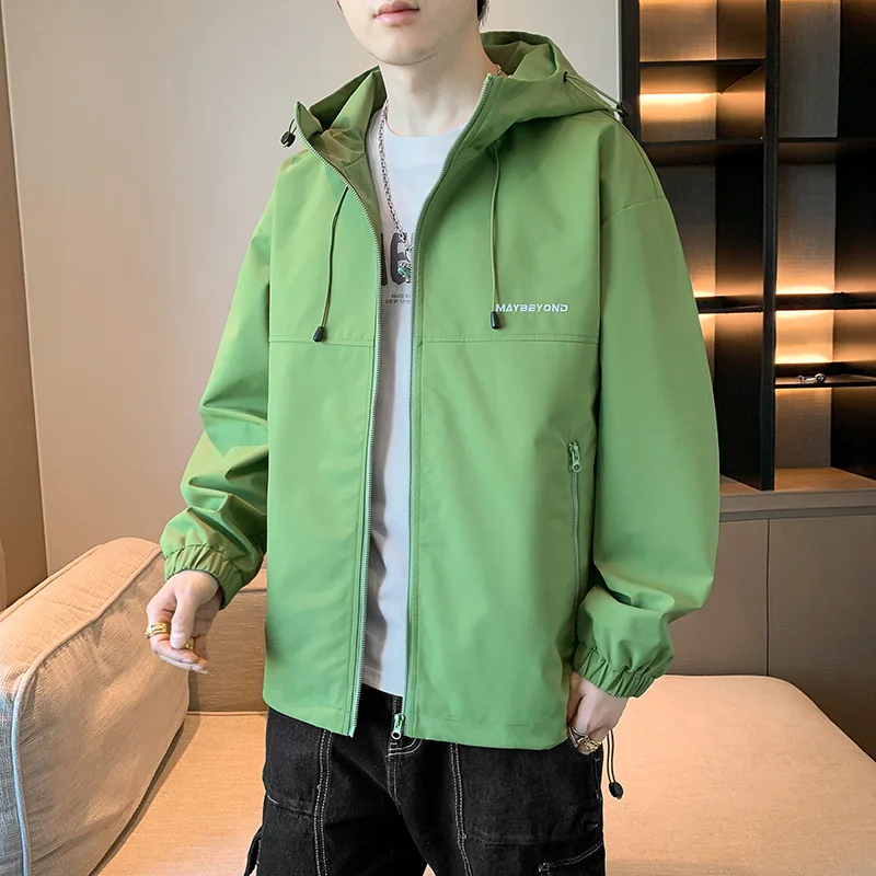 

New 2026 Spring Autumn Men's Outdoor Hooded Jackets Sports Casual Windproof Coats Youth Couple's High Streetwear Tops Clothing