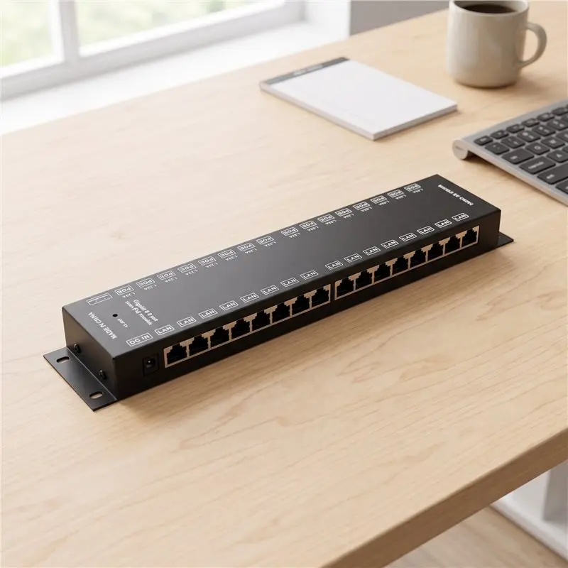 N93RNEW! For Cameras Wireless AP Bridge 16 Port 1000Mbps Security Power Over Ethernet Passive POE Injector 48V Poe Patch Panel