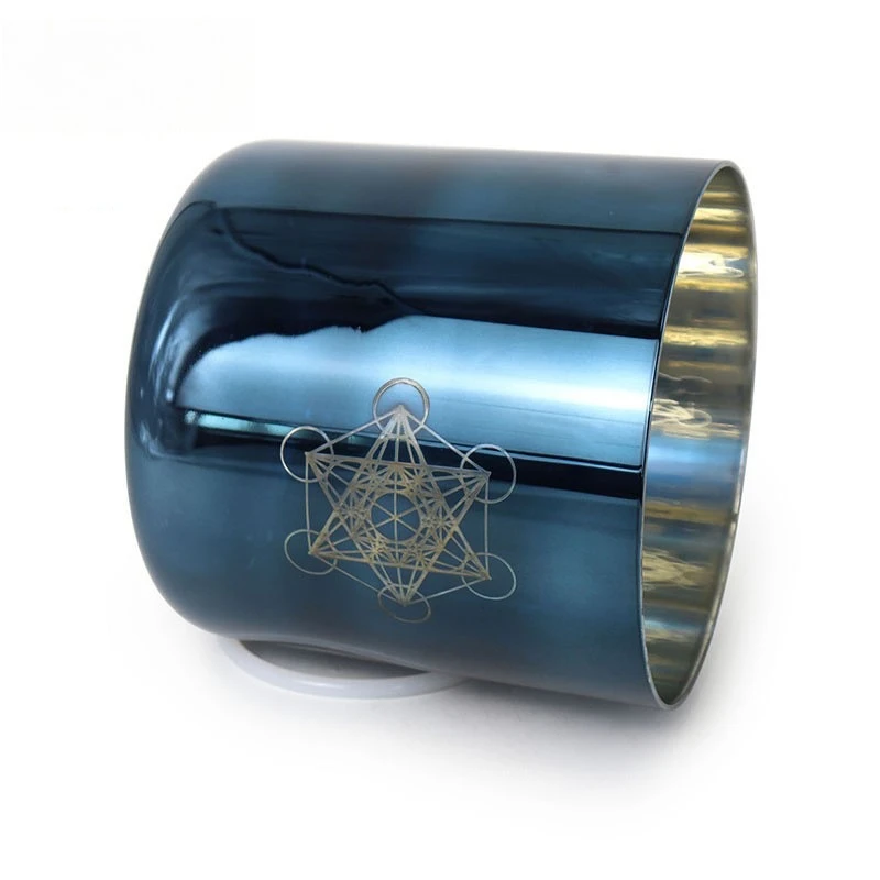 Indigo Blue Magic Crystal Sound Therapy Singing Bowl Yoga Stress Relief Percussion Instrument Healing