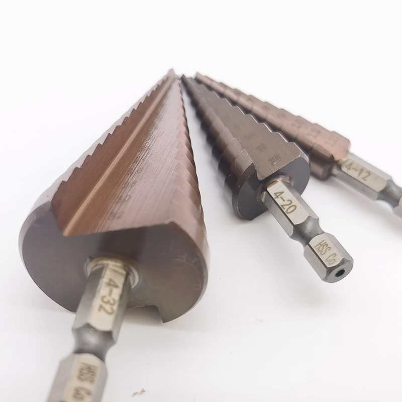 M35 5% Cobalt Step Drill Bit 4-12 4-20 4-32mm HSS-CO High Speed Steel Cone Metal Drill Bit Tool Hole Cutter for Stainless Steel