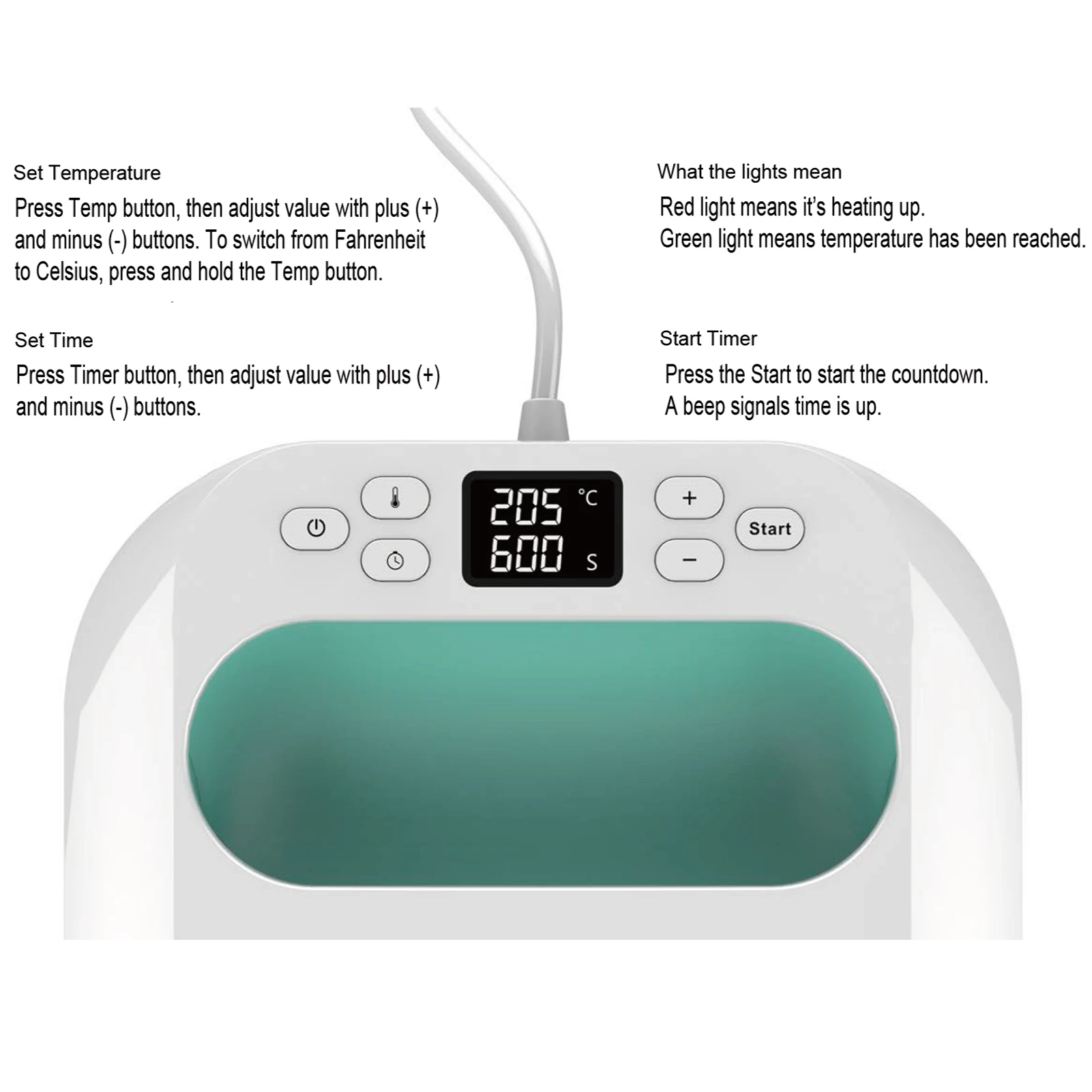 Handheld Heat Press Machine 9x9in Iron Press Fast Heat Up Adjustable Temperature and Timer Auto Shutdown Safety Machine