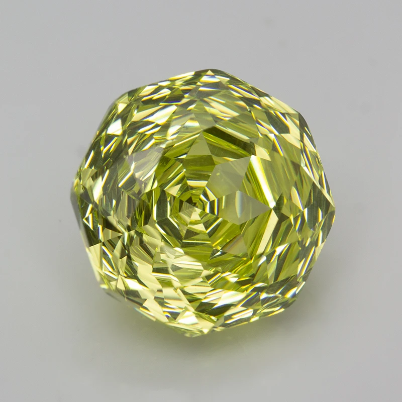 New 5A Apple Green Millennium Octagon Rose Cut Cubic Zirconia Loose Gemstones for Jewerly Making