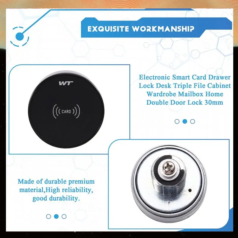 

Office Desk Smart Lock Smart Mini IC Card Induction Lock For File Cabinets, Wardrobes, Mailboxes Home And Office Use-Y05A