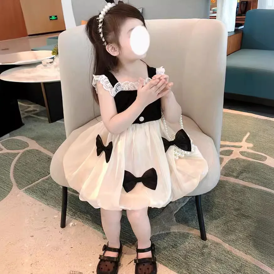 

2025 Girls' Dress Stylish Children's Clothing Women's Summer Clothing Korean Version Cute Suspender Princess Baby Girl