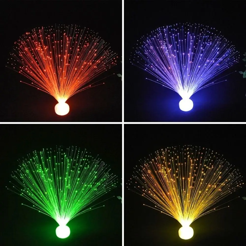 Novelty Multicolor LED Fiber Optic Light Starry Sky Color-Changing Candle Lamp Night Lights Home Decor