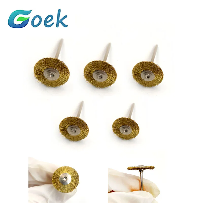 10Pcs Dental Polishing Brush Brass Wires Plain With Handle Five Diameters Wheel  Multiple Materials For Teeth Dentist Tools