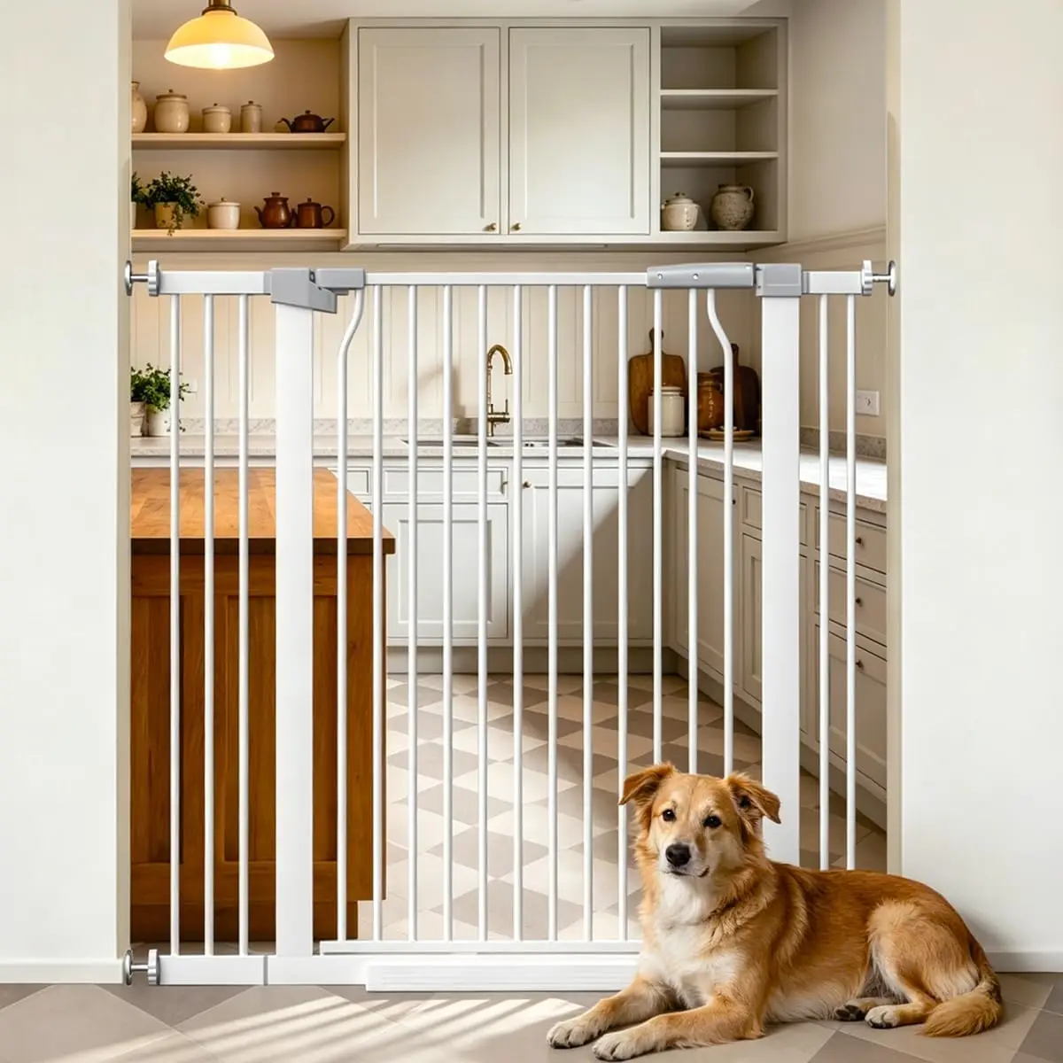 40.5 Inch Extra Tall Baby Gate Doorways Stairs 29.9 40.9 Wide Tall Dog Gates Large High Pet Door Child Kid Safety Walk Thru Cat