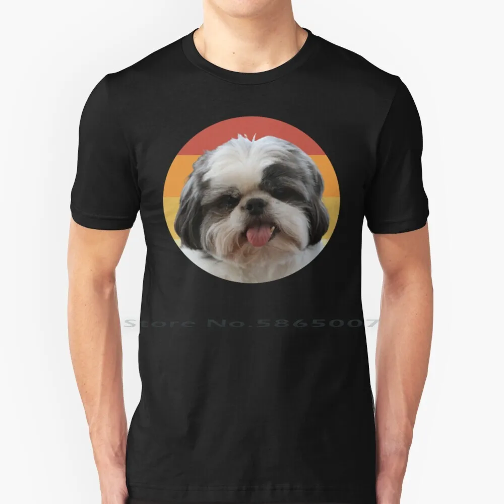 Shih Tzu Vintage Retro Face Dog 100% Cotton T Shirt Shih Tzu Dogs Shih Tzu Face Shih Tzu Funny Face Shih Tzu Lovers Shih Tzu