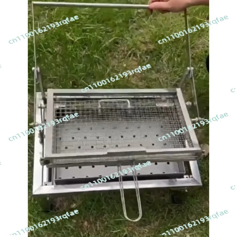 

New Stainless Steel Grilled Fish Rotatable Grill Portable Flip Grill Folding Camping