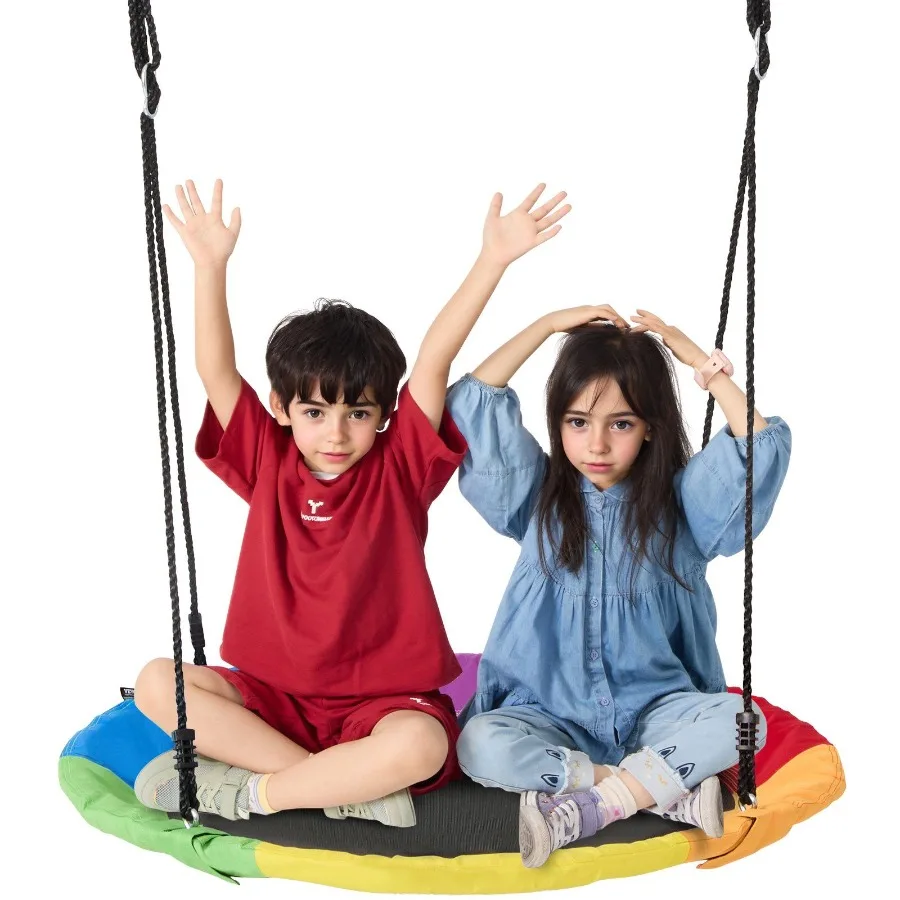 

Tree Swing 40In Saucer Swing 750lbs Weight Capacity 900D Oxford Multicolor