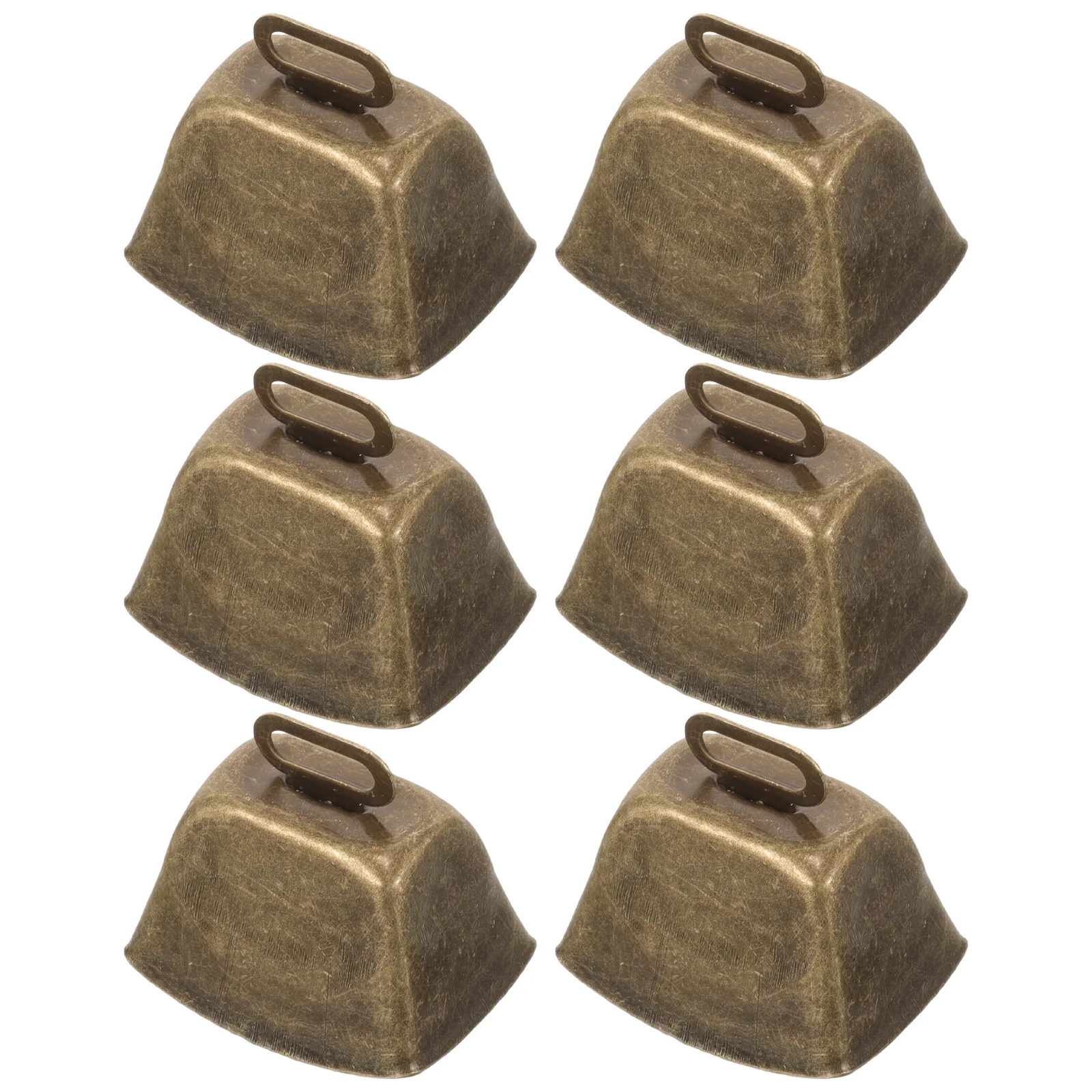 

6 Pcs Vintage Cowbell Bells Eat Grass Cattle Ornament Copper Noise Makers for Sporting Events Sheep Dog Hanging