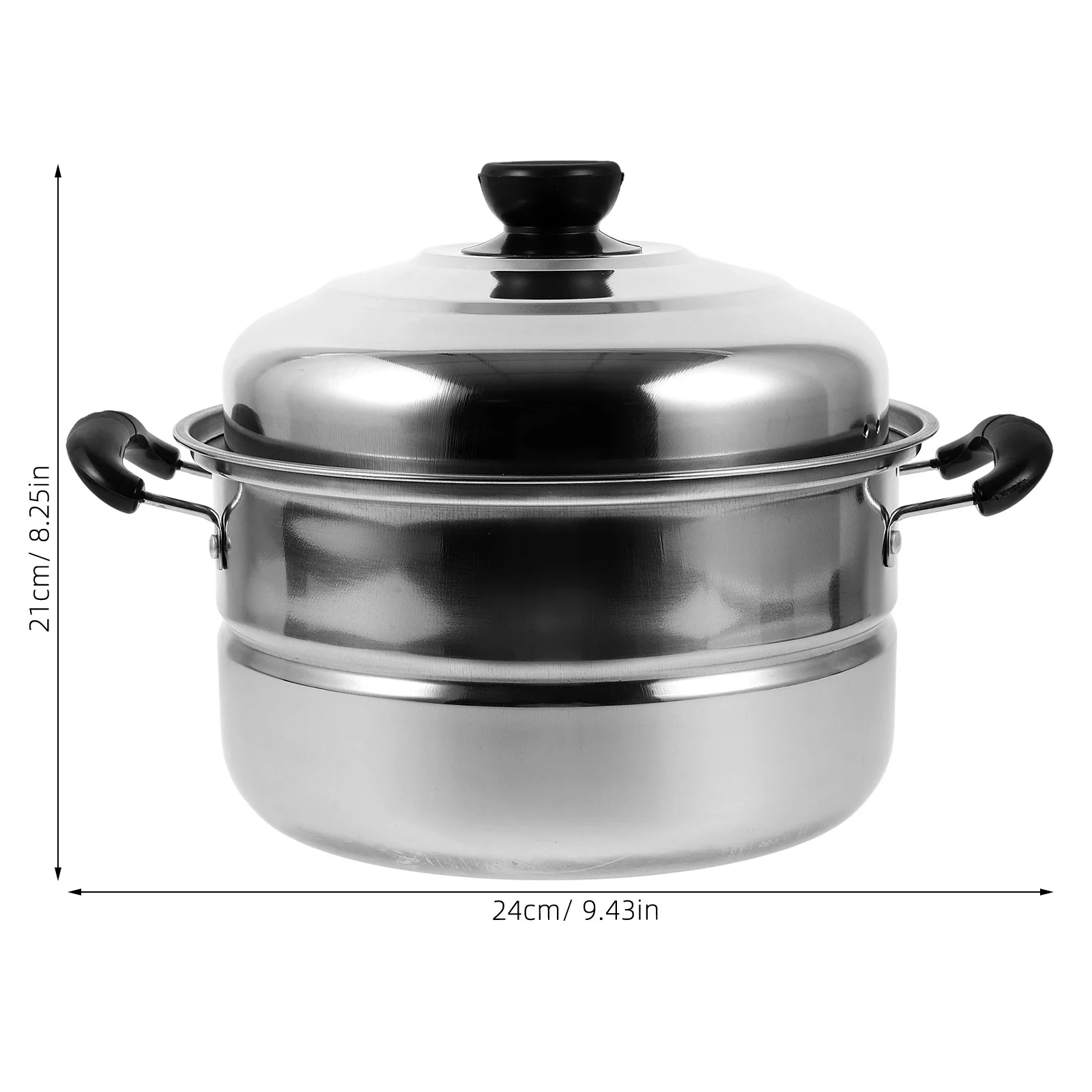 

Ergonomic Stainless Steel Soup Pot Multipurpose Double Handle Lidded Cooking Pot Easy Clean Kitchen Use