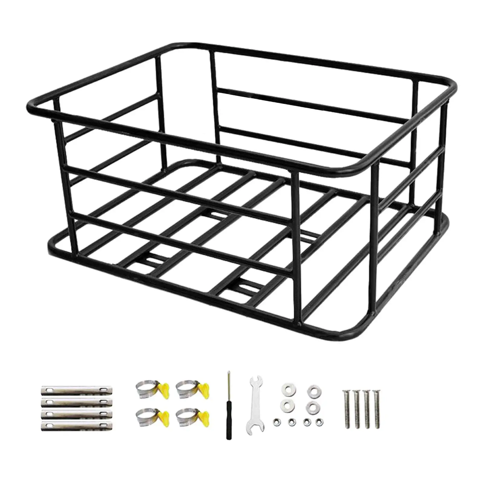 Bike Rear Basket, Detachable Large Capacity Storage Basket Bicycle Rear Cargo Rack