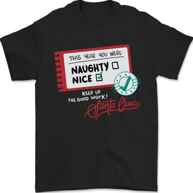 Unartige Nett Lustige Weihnachten Weihnachtsmann Herren Maglietta 100% Baumwolle