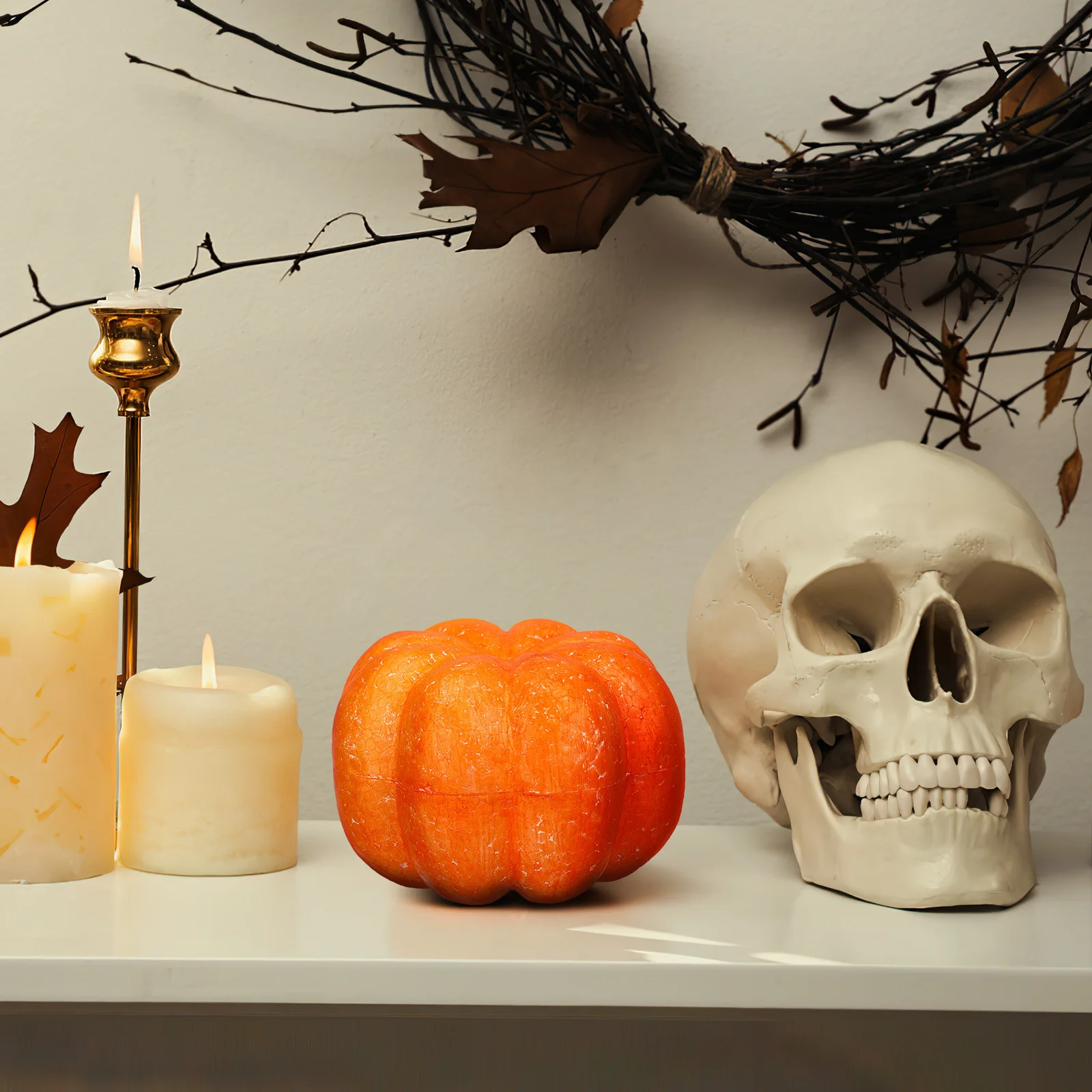 الأبيض Diy اليقطين الحرفية سطح أملس هالوين الخريف الشكر الديكور وهمية اليقطين محاكاة العفن للأطفال