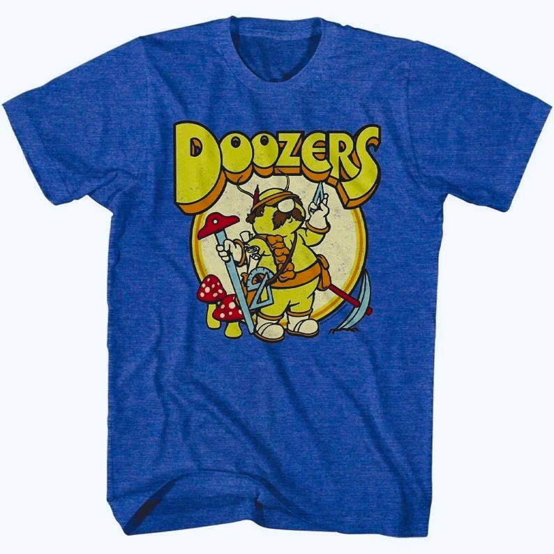 Fraggle Rock Doozers Retro Circle Heather Blue Shirts Men Women Tee Streetwear Oversized Loose Casual Summer New Women's Vintage