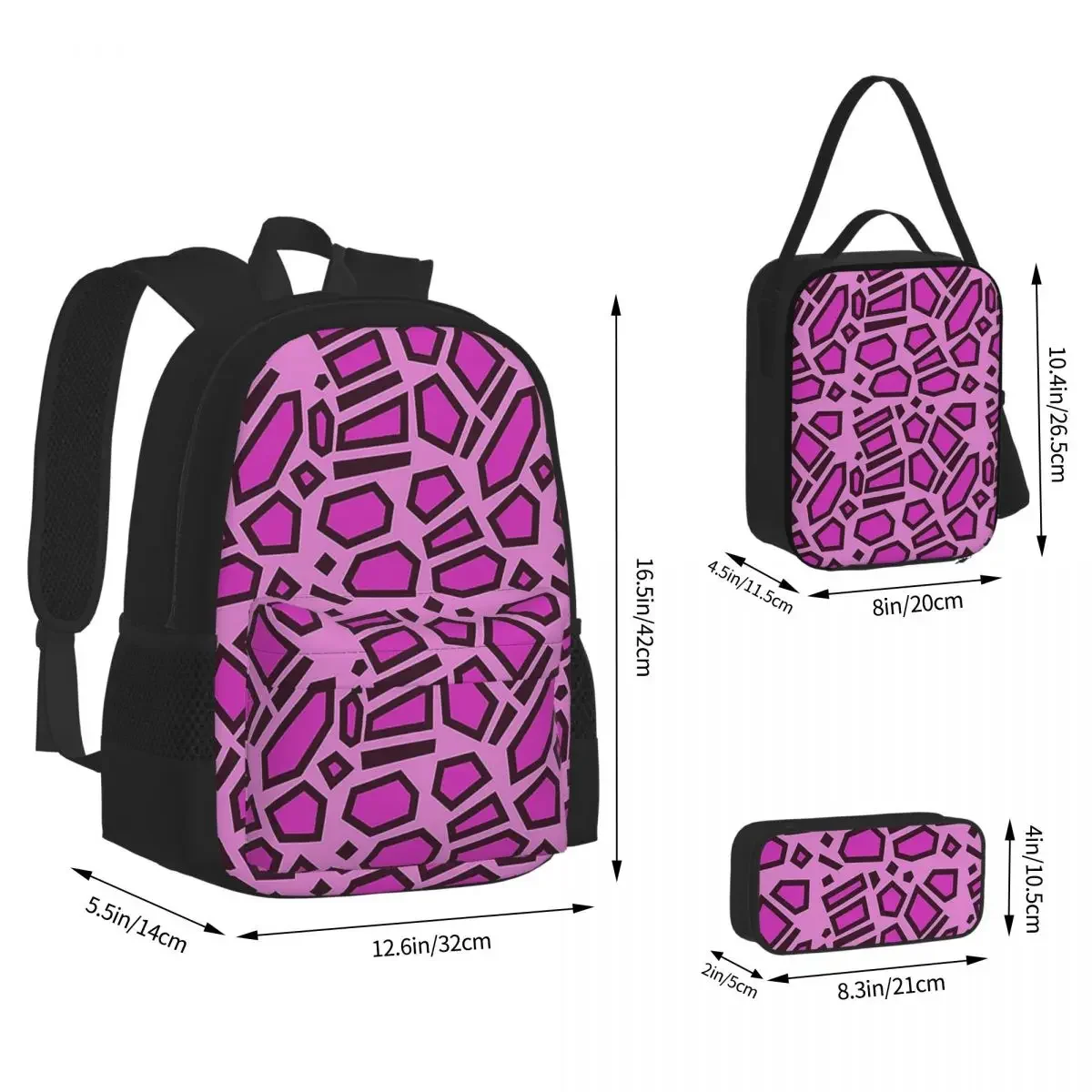 Kipo-mochila Rosa Mega Jaguar Spots para niños y niñas, bolsas escolares para estudiantes, bolsa de almuerzo, bolsa para bolígrafos, juego de tres piezas