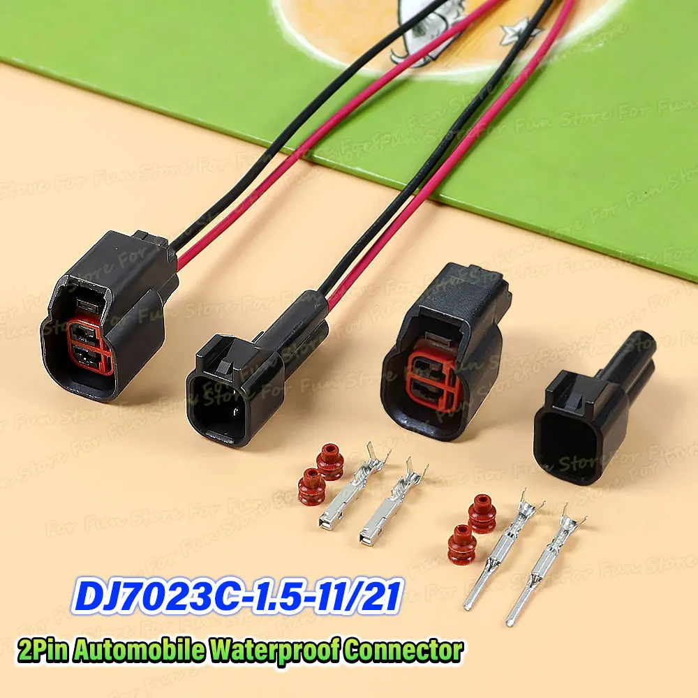 For-Fun 1Set 2 Pin DJ7023C-1.5-11/21 Car Sensor Waterproof Connector Fuel Injector Methanol Retrofit Plug for Ford Chevrolet EV6