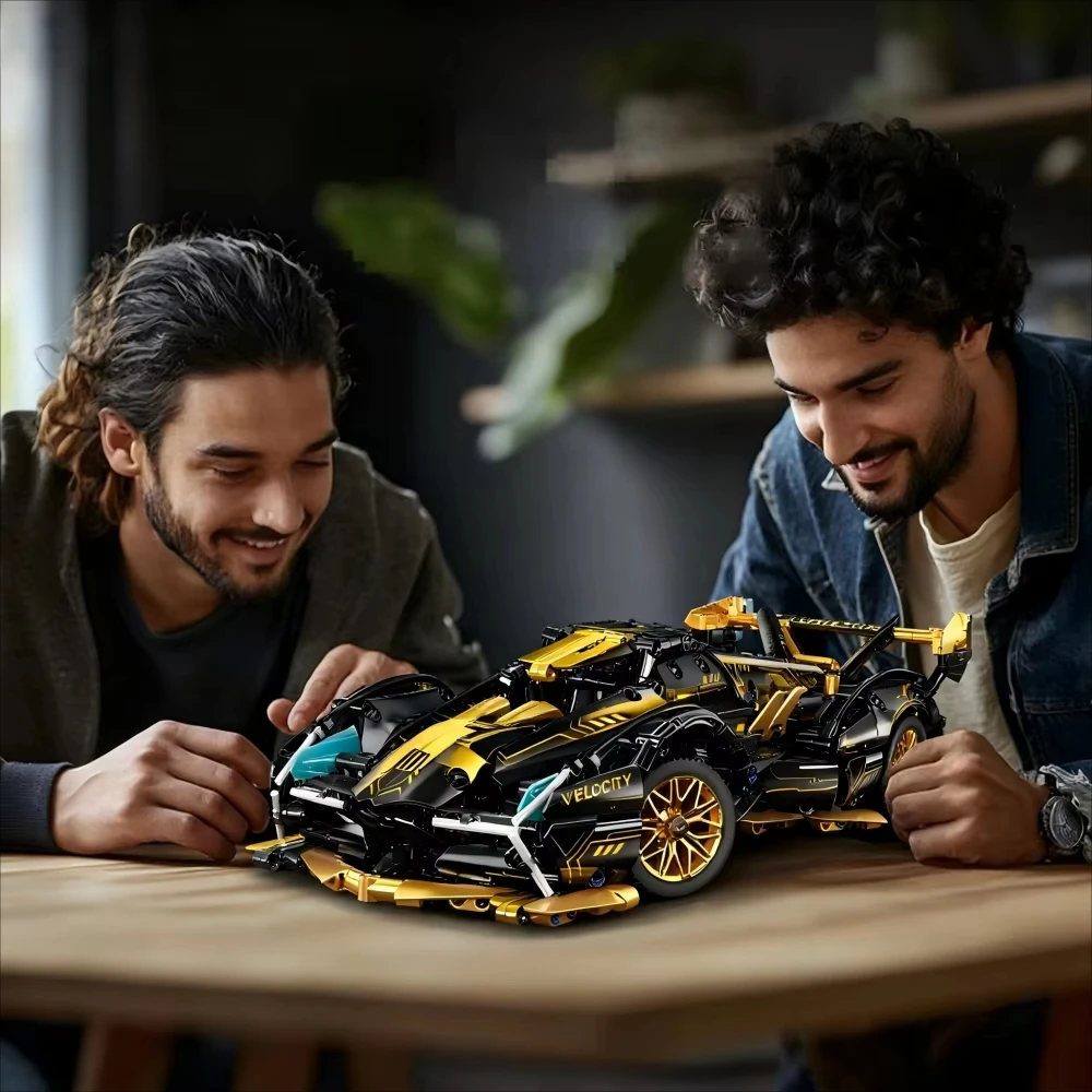 ตัวต่อรถแข่งสุดเท่ ขนาด 1:14 ชุดประกอบโมเดลรถสปอร์ต DIY ของเล่นเสริมพัฒนาการสำหรับเด็กผู้ชาย อายุ 8-12 ปี