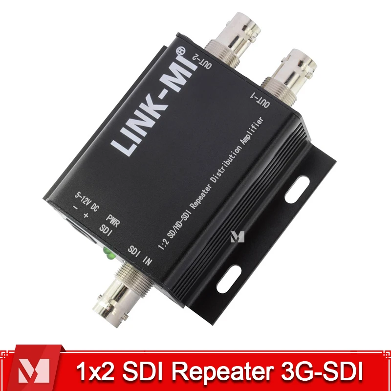 

2-Port SDI Splitter/Repeater/Amplifier 1080p SDI Standard SD/HD/3G-SDI 1 in 2 out Video Distribution SDI Repeater