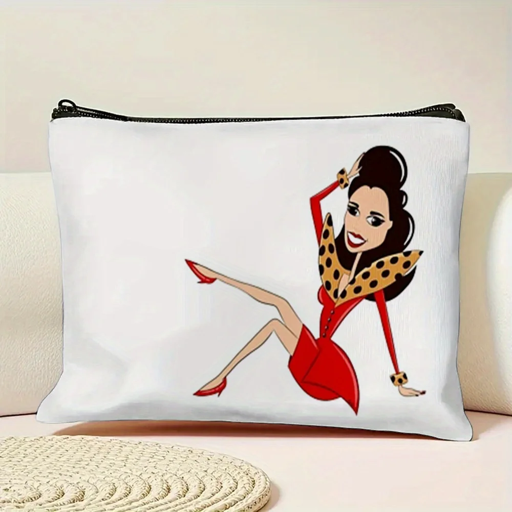 1 Piece of Women's Patterned Makeup Bag - Multifunctional Zipper Pouch for Women, Perfect Travel Zipper Storage Bag, Fun Birthday Gift