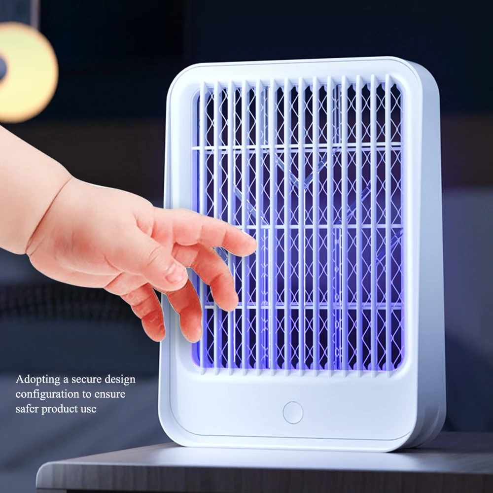 1200mAh Mosquito Killer,Electronic Indoor Insect Killer,Wall Mountable,USB Rechargeable,Unmute,Uv Lamp Fly Swatter,for Camping