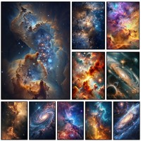 1PC Universe Space Poster Self-adhesive Art Waterproof Paper Sticker Coffee House Bar Room Wall Decor