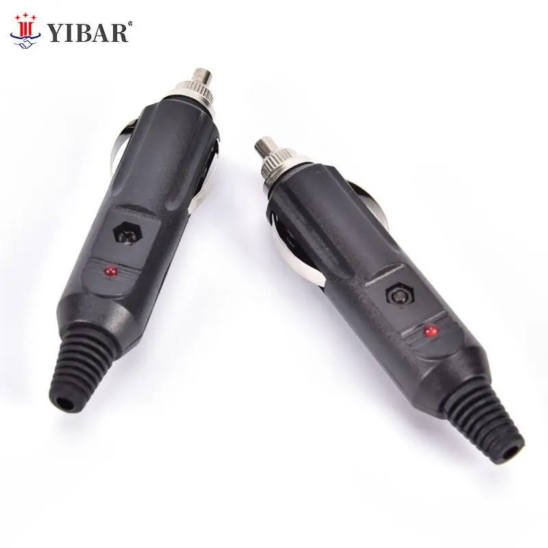 Convenient 2PCS 12V Universal Male Car Cigarette Lighter Socket Plug Connector 15A Fused