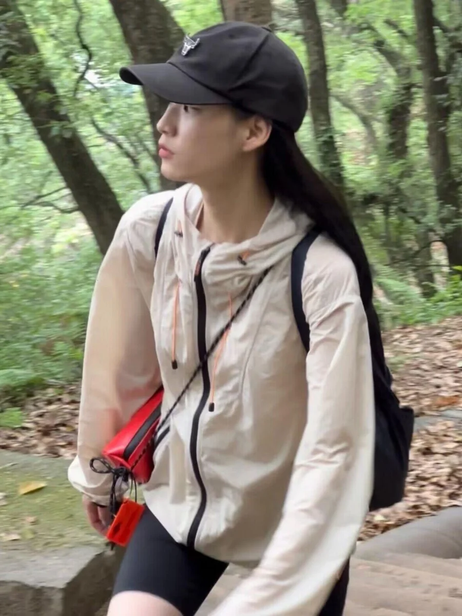 

Легкая дышащая женская одежда для скалолазания на открытом воздухе, крутая солнцезащитная одежда, летняя тонкая полиэфирная одежда