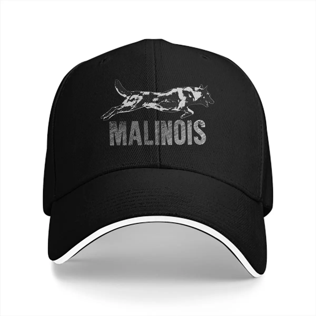 Washed Men\'s Baseball Cap Malinois Belgian Shepherd Trucker Snapback Caps Dad Hat K-9 Unit Police Dog Golf Hats