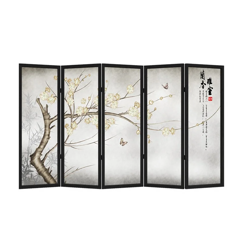 

Chinese screen folding mobile entrance partition decoration living room bedroom office solid wood folding screen [elegant room ]