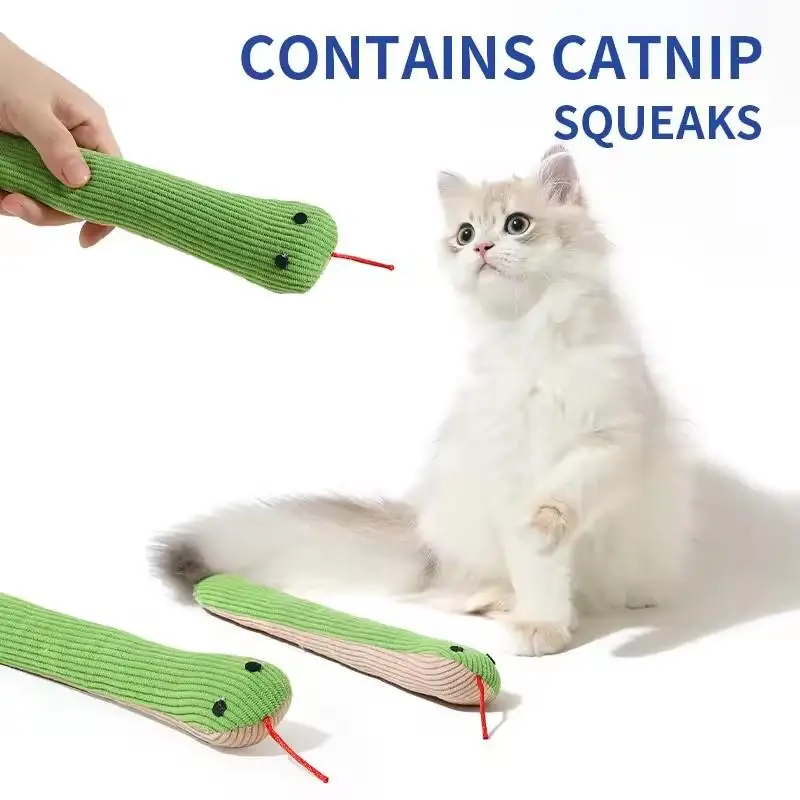 Katzen- und Hundespielzeug Schlangen-Interaktions-Spielzeug Kätzchen-Kick-Spielzeug Interaktives Haustierspielzeug für Hauskatzen Bissfestes Zahnreinigungs-Katzenspielzeug mit Geräuschen – Detail 2