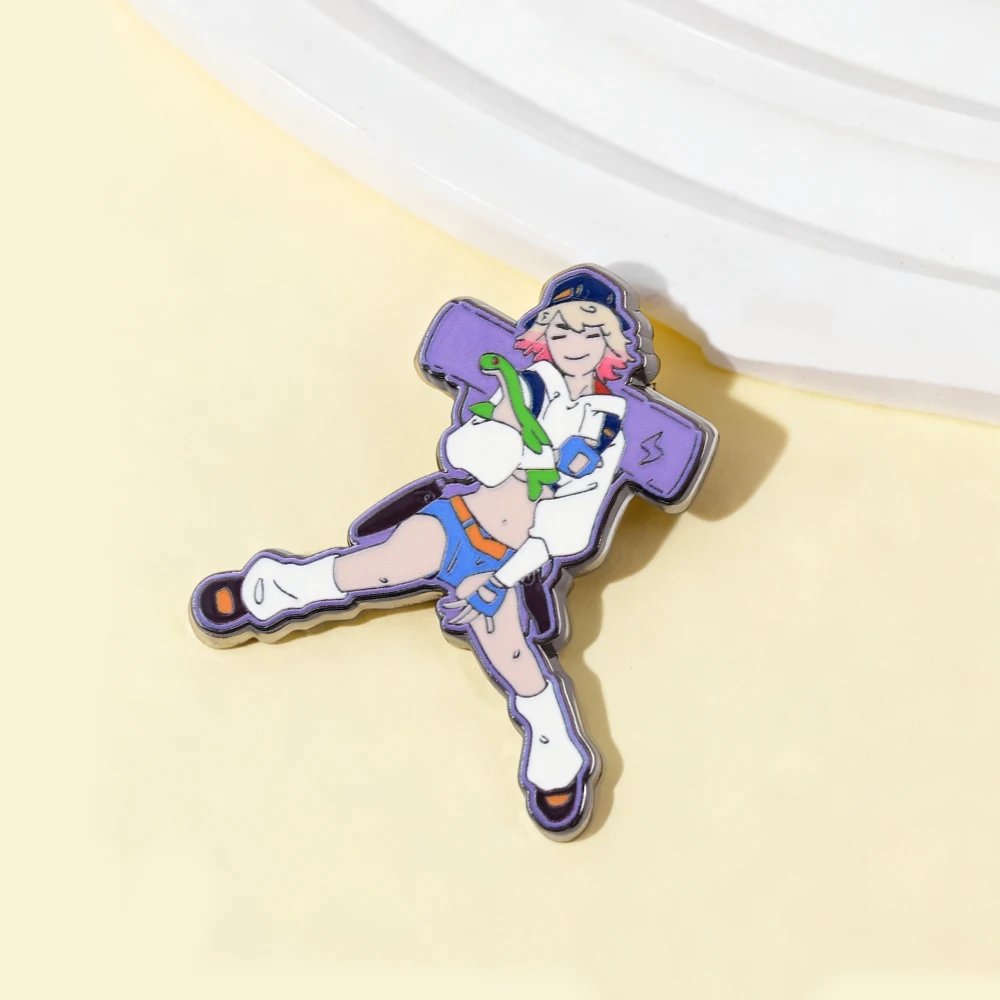 Klassischer Spielcharakter Emaille-Anstecker Apex Legends Electric Shock Defense Girl Brosche, Spiel-Peripherie-Sammlung, Accessoires, Abzeichen – Detail 5