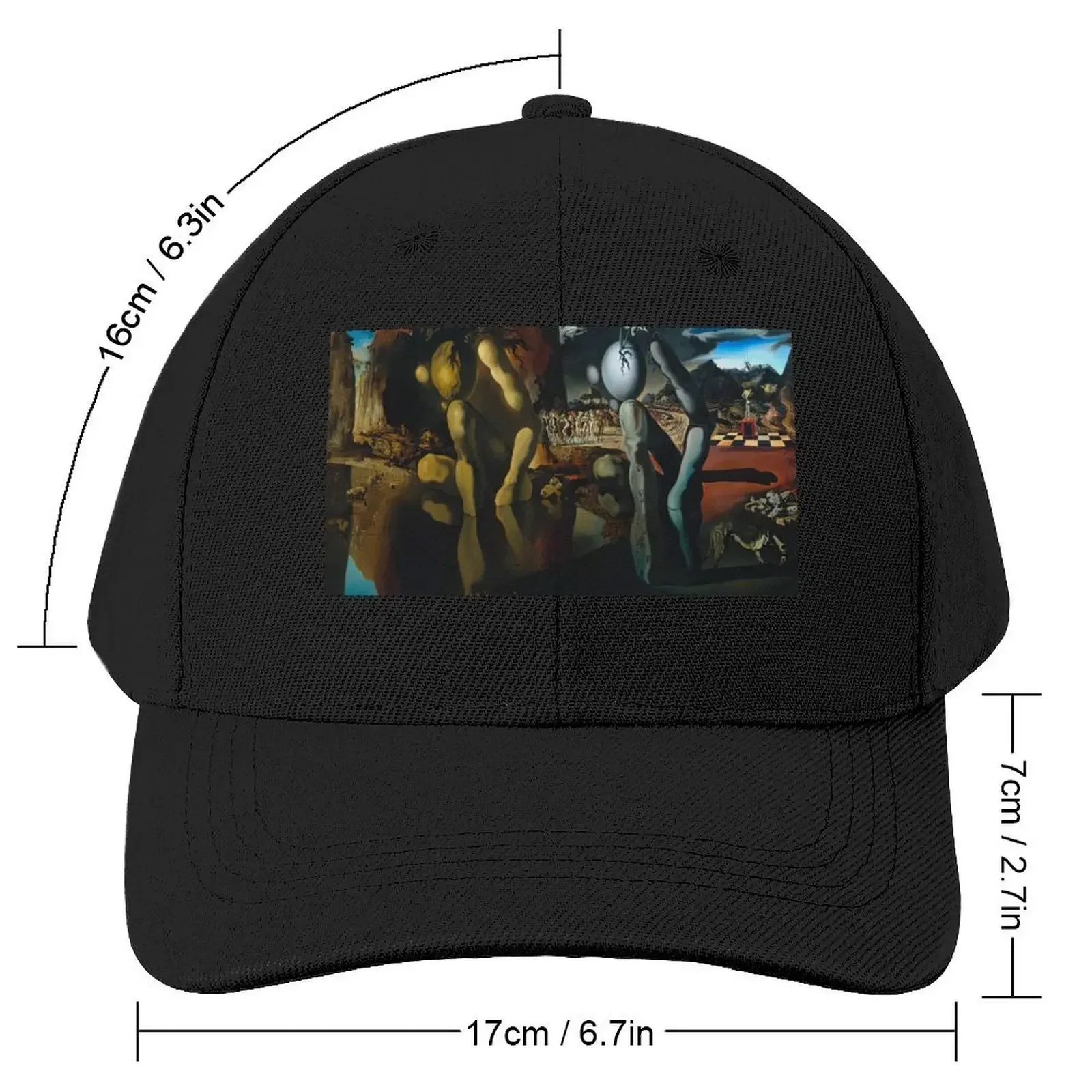 salvador dali famous paintings, salvador dalí art style, salvador dalí artwork Baseball Cap sun hat Mens Caps Women's