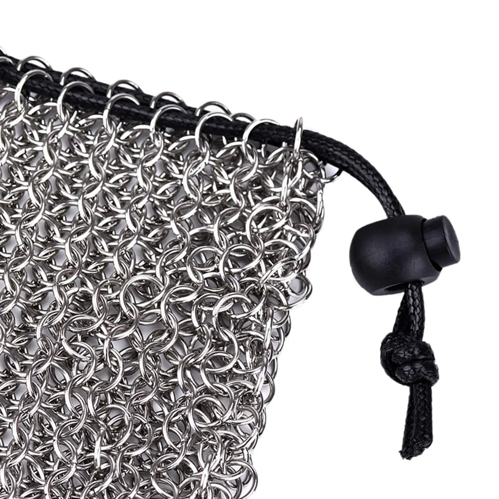 Tas penyimpanan dadu Chainmail portabel tas penyimpanan dadu baja tahan karat untuk papan permainan