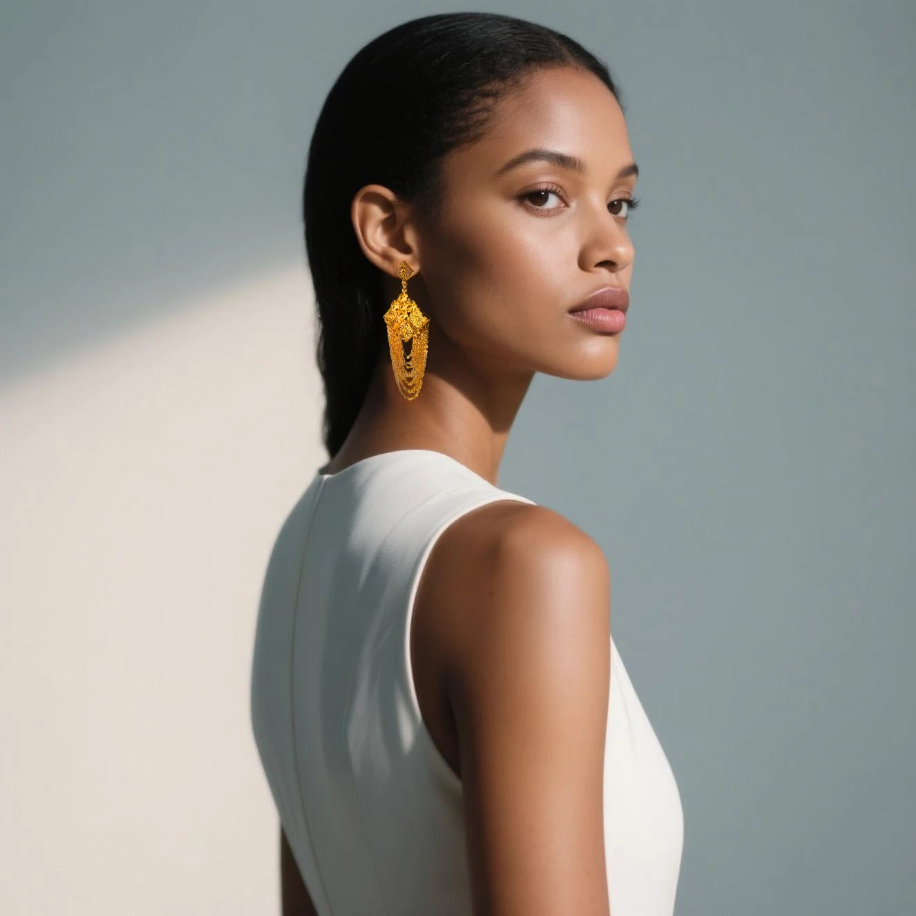 أقراط متدلية فاخرة بشراشيب دبي أنيقة من النحاس المطلي بالذهب عيار 24 قيراط للنساء مجوهرات الزفاف الهندية هدية رمضان