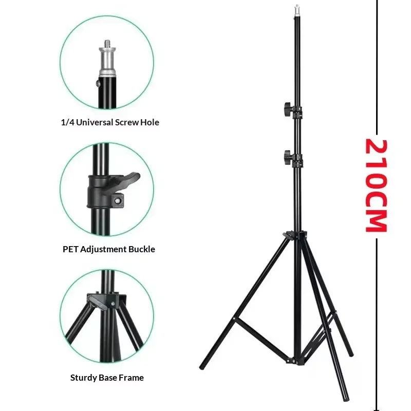 Photographic Lighting Stand Fill Light Stand Adjustable Tripod Suit For Ring Light With 1/4 Screw Ring Lamp Softbox Ringlight